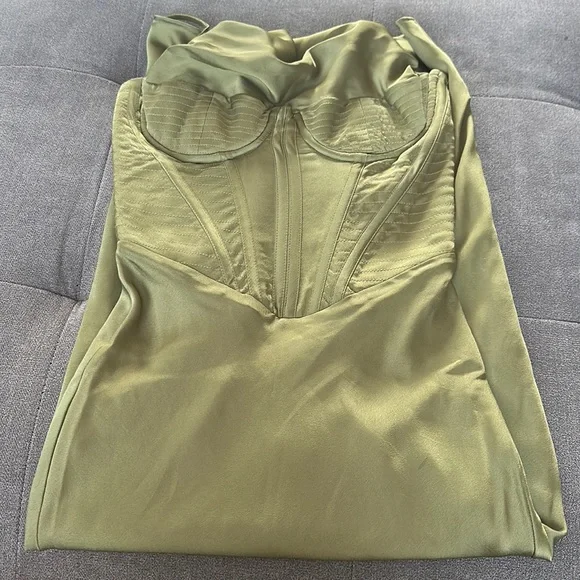 myrna olive corset slip dress COPY